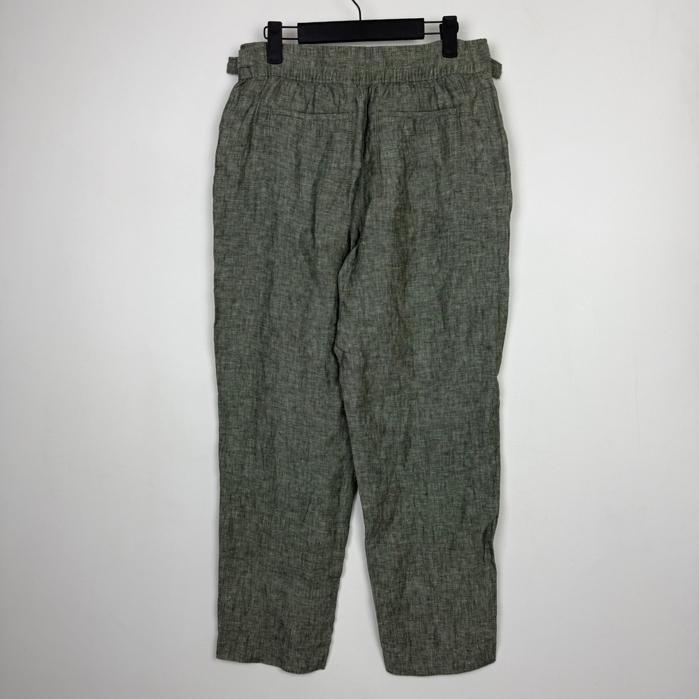 Athleta Voyager Cropped Linen Pants in Aspen Olive Green Size 6 - Picture 5 of 10